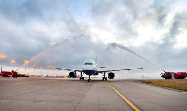 BA-water-cannon-salute-at-Leeds-Airport