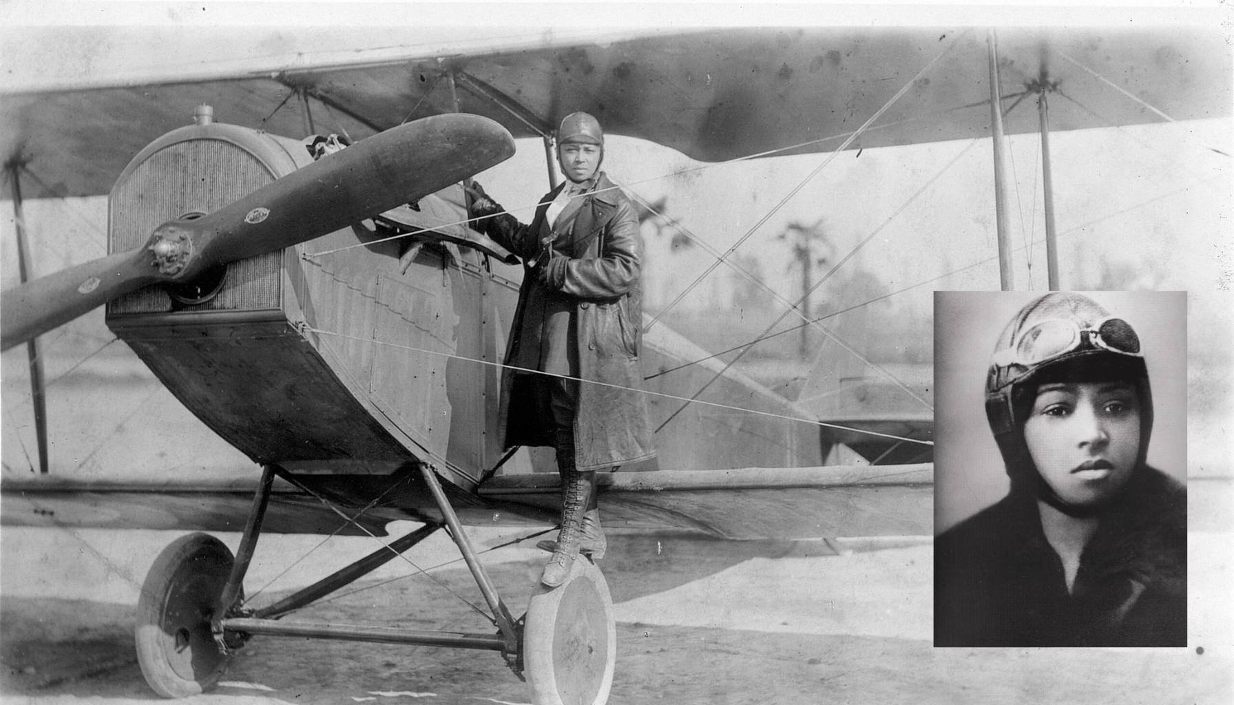 Bessie Coleman and her plane