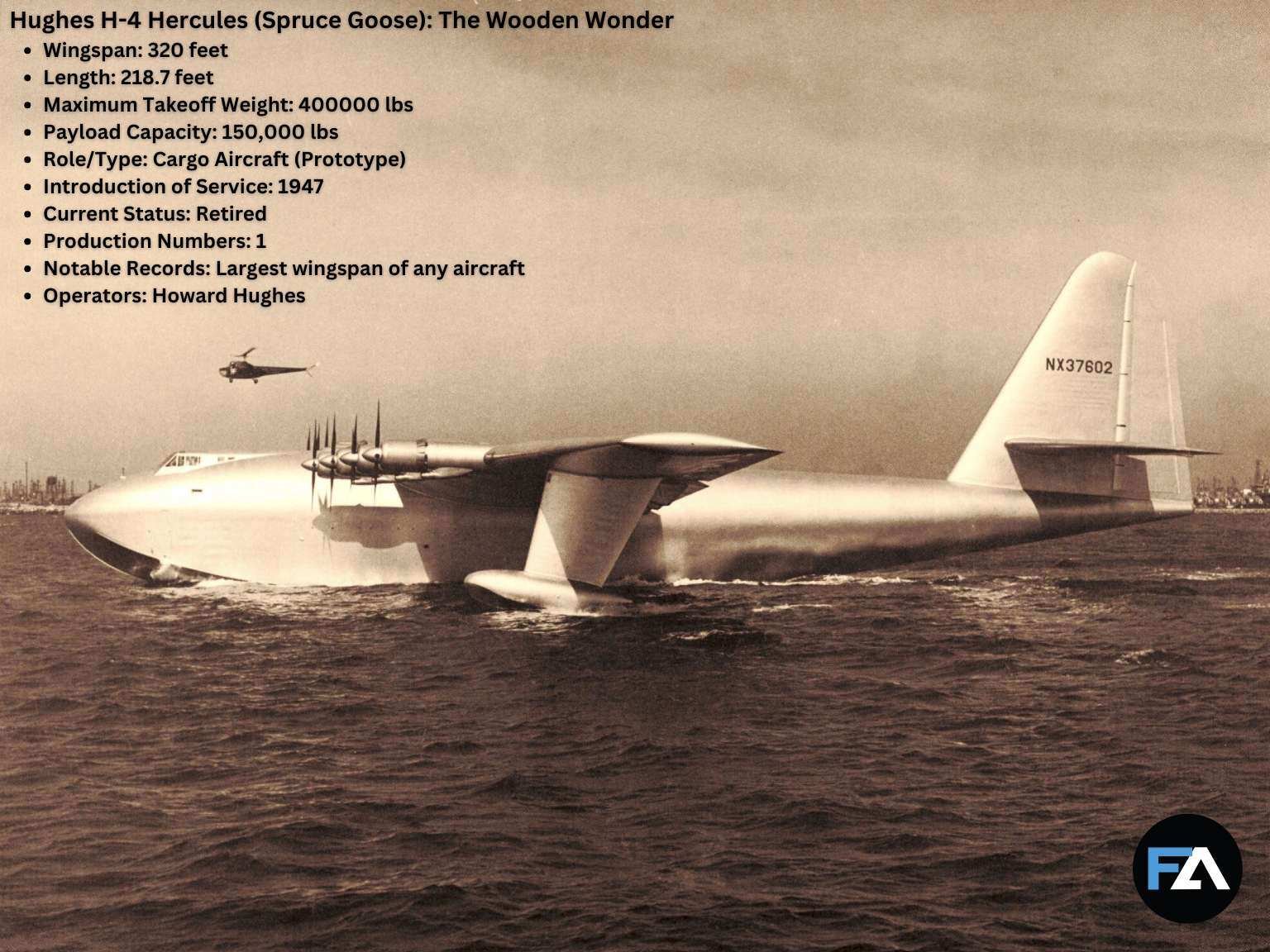 Biggest wooden plane_ Hughes H-4 Hercules (Spruce Goose)