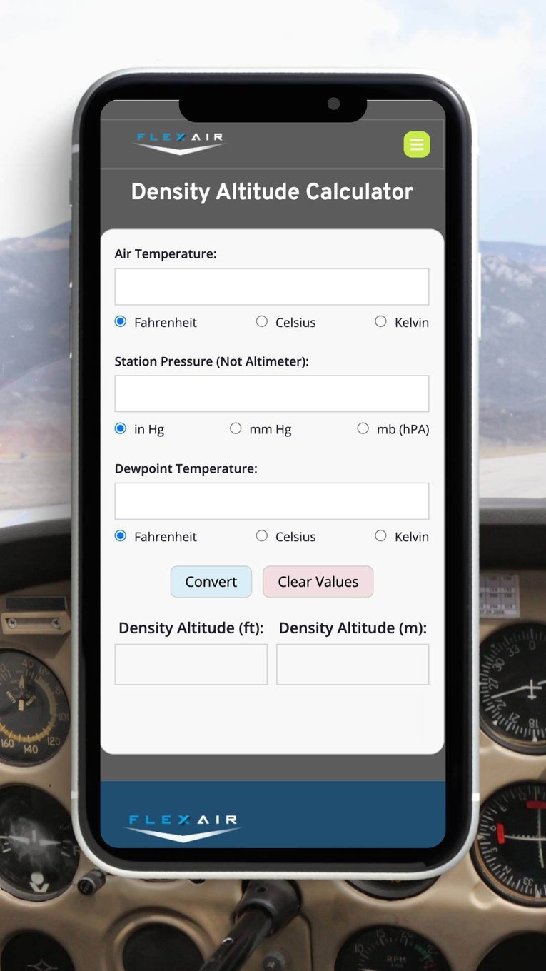 Pilot's Guide to Density of Air + Air Density Altitude Calculator