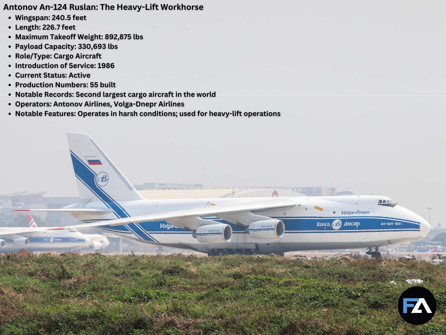 Second largest cargo aircraft in the world_ Antonov An-124 Ruslan