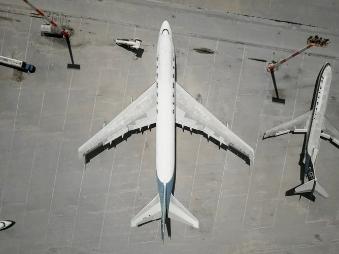 Boeing 747 from above